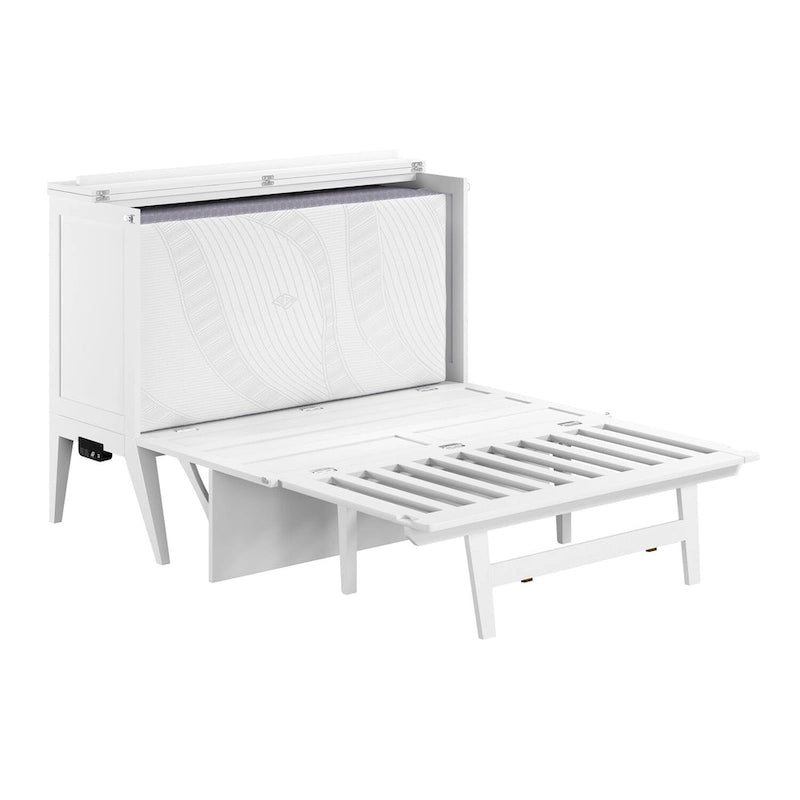 Bureau escamotable complet Northampton avec matelas, blanc
