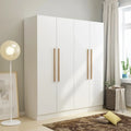 Armoire moderne autoportante en bois massif avec étagères de rangement
