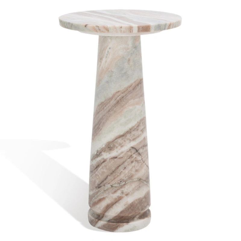Table d'appoint ronde Jose en marbre - 10 la. x 10 prof. x 18 h po