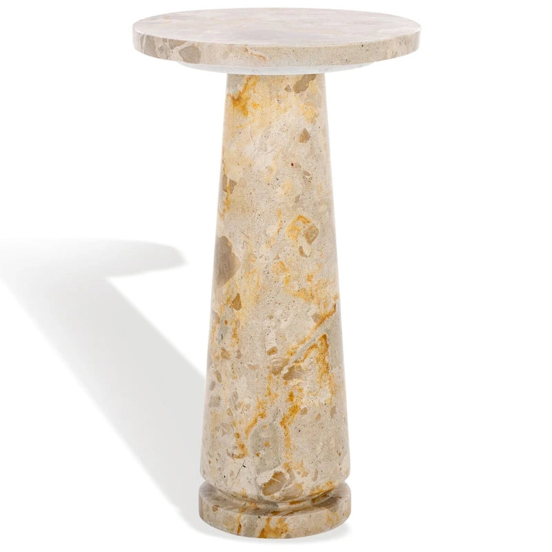Table d'appoint ronde Jose en marbre - 10 la. x 10 prof. x 18 h po