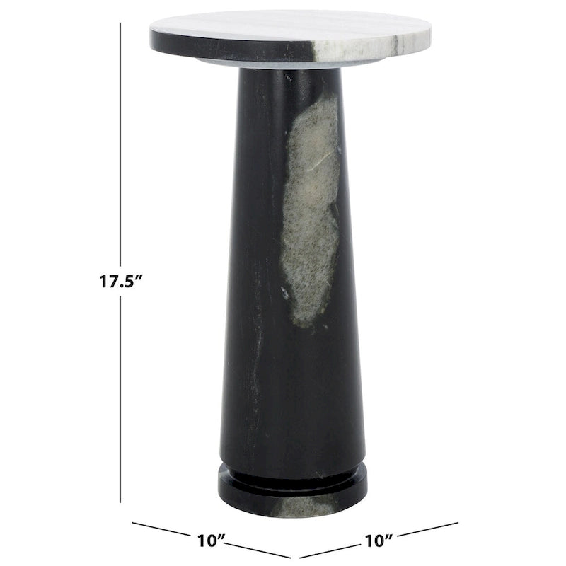 Table d'appoint ronde Jose en marbre - 10 la. x 10 prof. x 18 h po