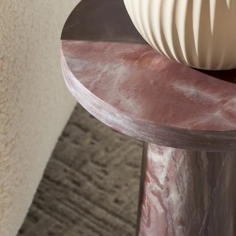 Table d'appoint ronde Jose en marbre - 10 la. x 10 prof. x 18 h po