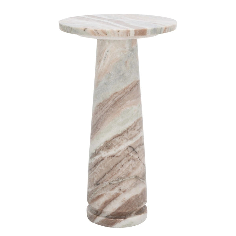 Table d'appoint ronde Jose en marbre - 10 la. x 10 prof. x 18 h po