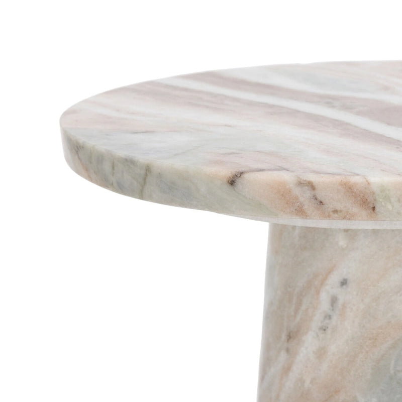 Table d'appoint ronde Jose en marbre - 10 la. x 10 prof. x 18 h po