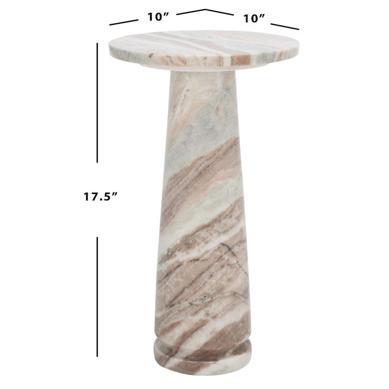 Table d'appoint ronde Jose en marbre - 10 la. x 10 prof. x 18 h po