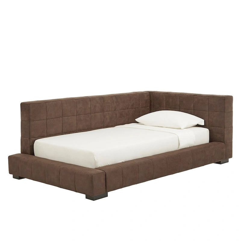 Fauteuil inclinable marron en microfibre pour lit double