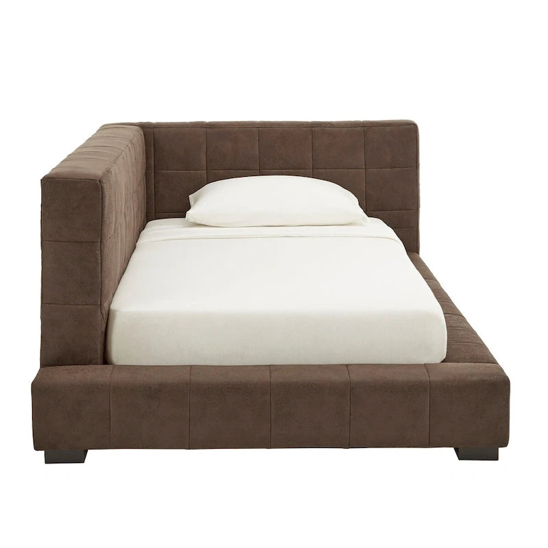 Fauteuil inclinable marron en microfibre pour lit double