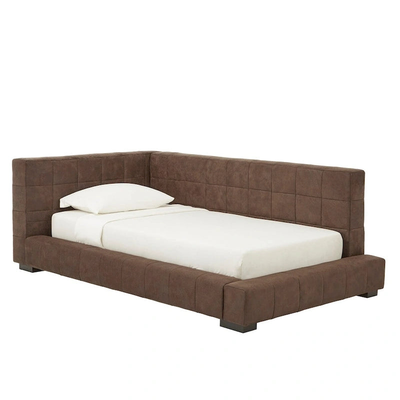 Fauteuil inclinable marron en microfibre pour lit double