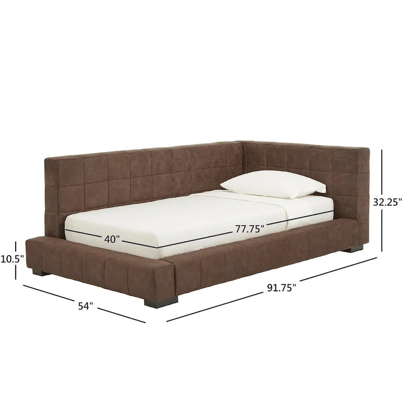 Fauteuil inclinable marron en microfibre pour lit double