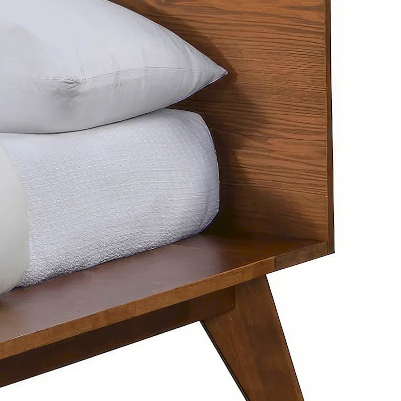 Ensemble de chambre trois pièces en noyer profil bas du milieu du siècle