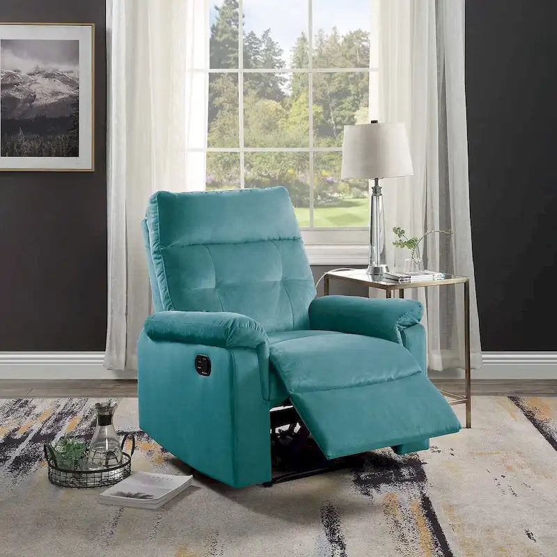 Fauteuil inclinable individuel avec dossier capitonné et revêtement en velours