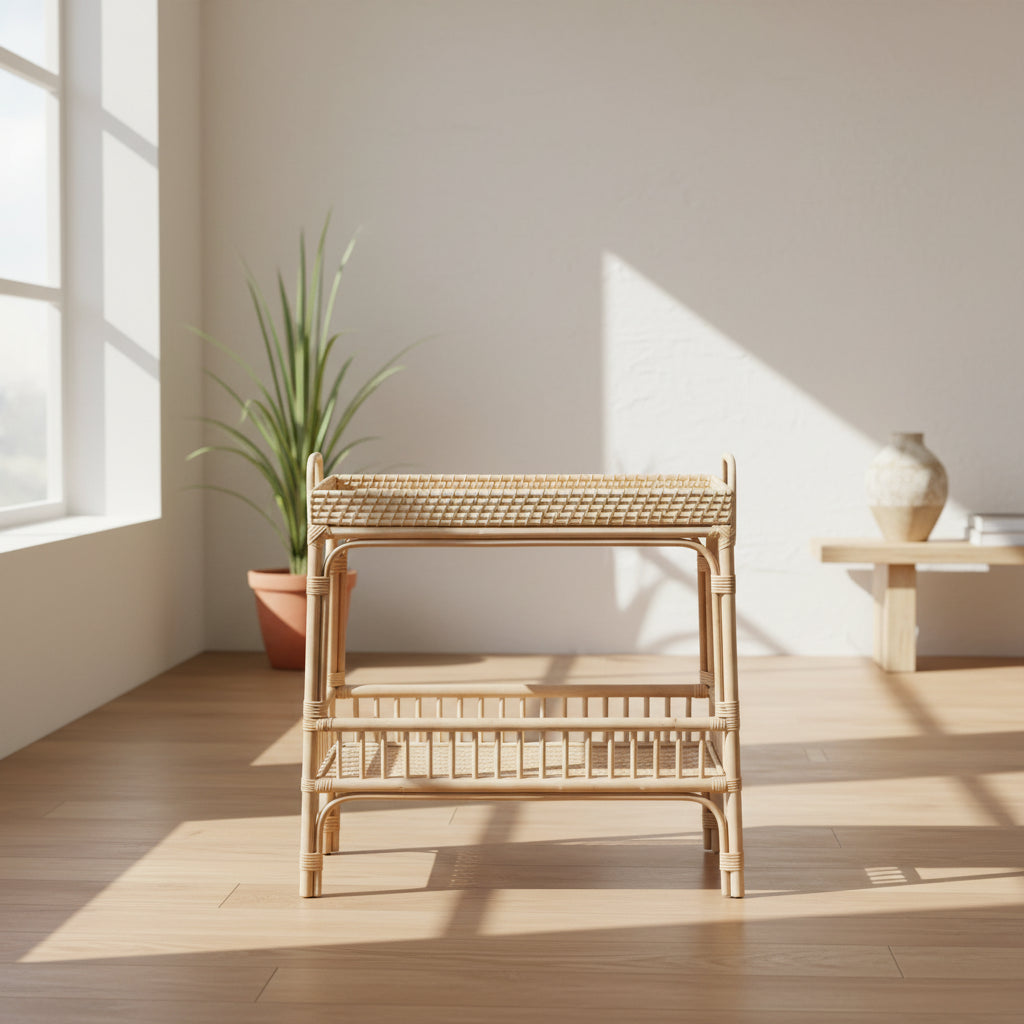 2-Tier Rattan Bar Storage Tray