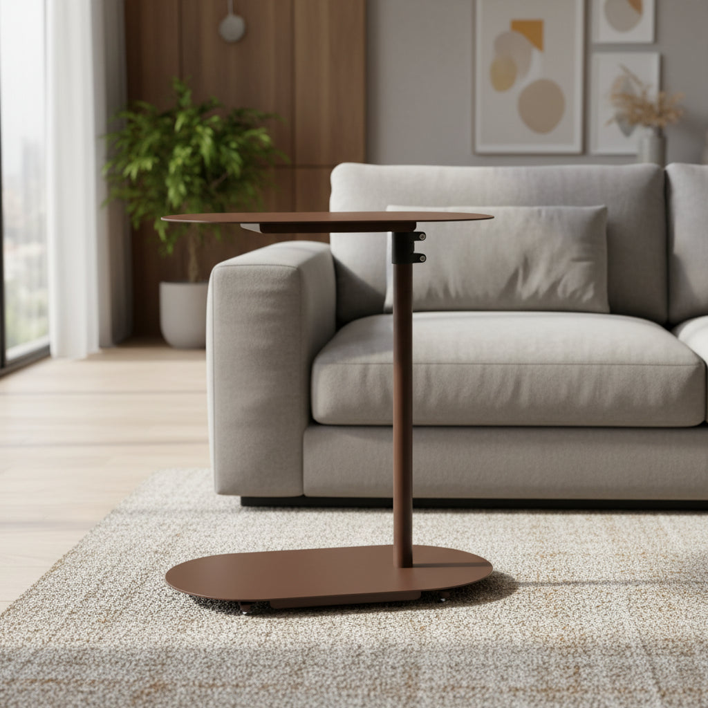 Modern Adjustable C-Shaped End Table - 20.0L x 11.0W x 32.0H