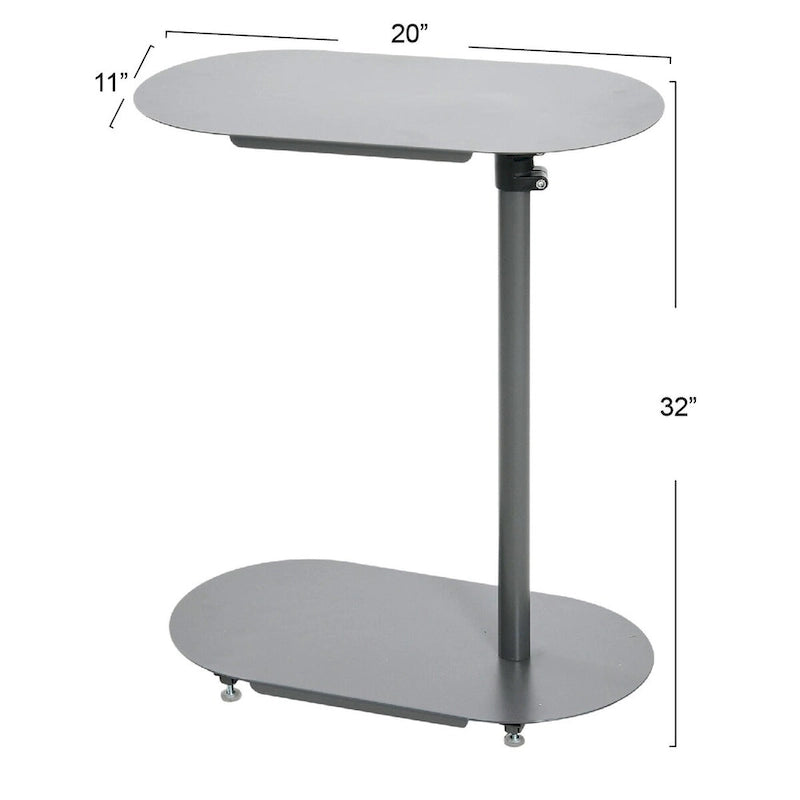 Table d'appoint moderne réglable en C - 20,0L x 11,0l x 32,0H