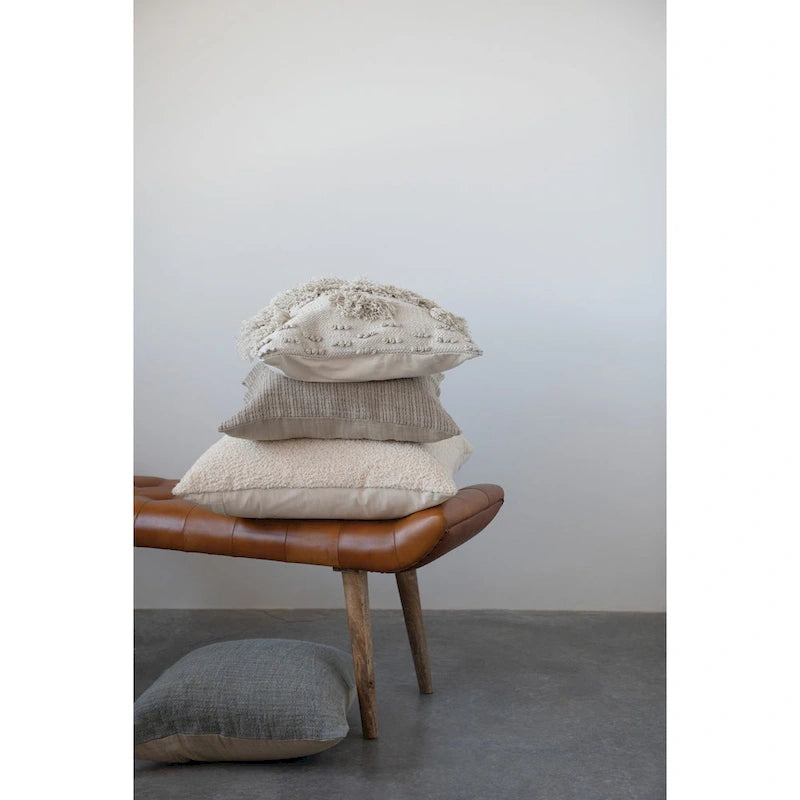 Banc en bois et cuir de chèvre