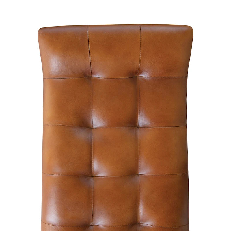 Banc en bois et cuir de chèvre