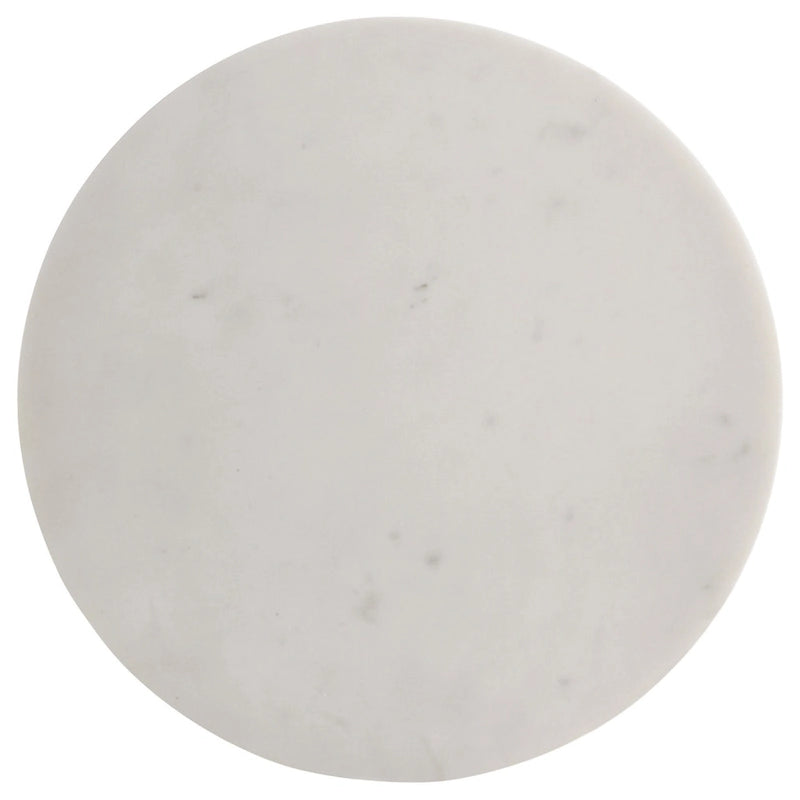 Table d'appoint, 11 pouces de diamètre, marbre, pied de support, blanc, gris
