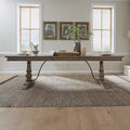 Table à tréteaux taupe poussiéreux de style rustique américain