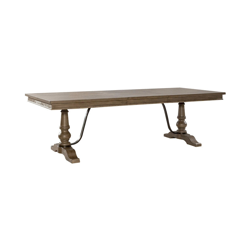 Table à tréteaux taupe poussiéreux de style rustique américain