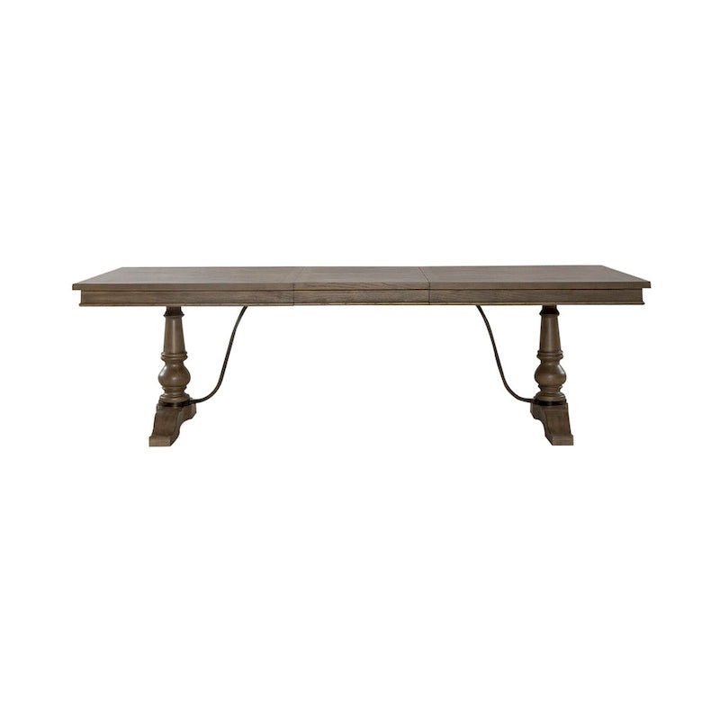 Table à tréteaux taupe poussiéreux de style rustique américain