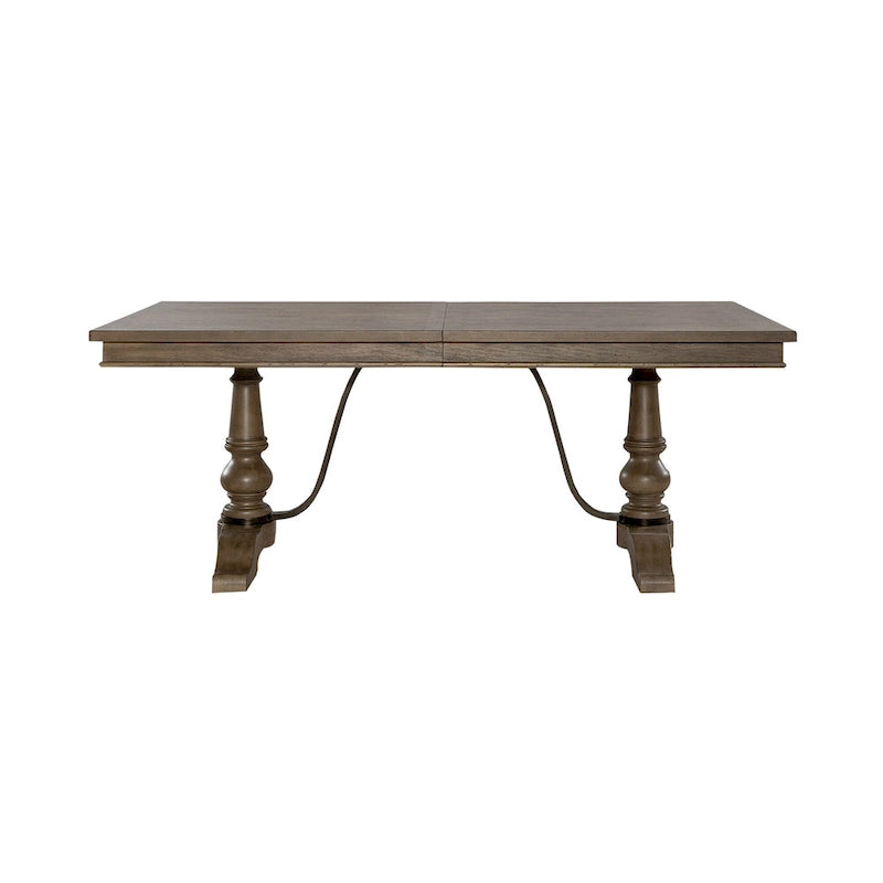 Table à tréteaux taupe poussiéreux de style rustique américain