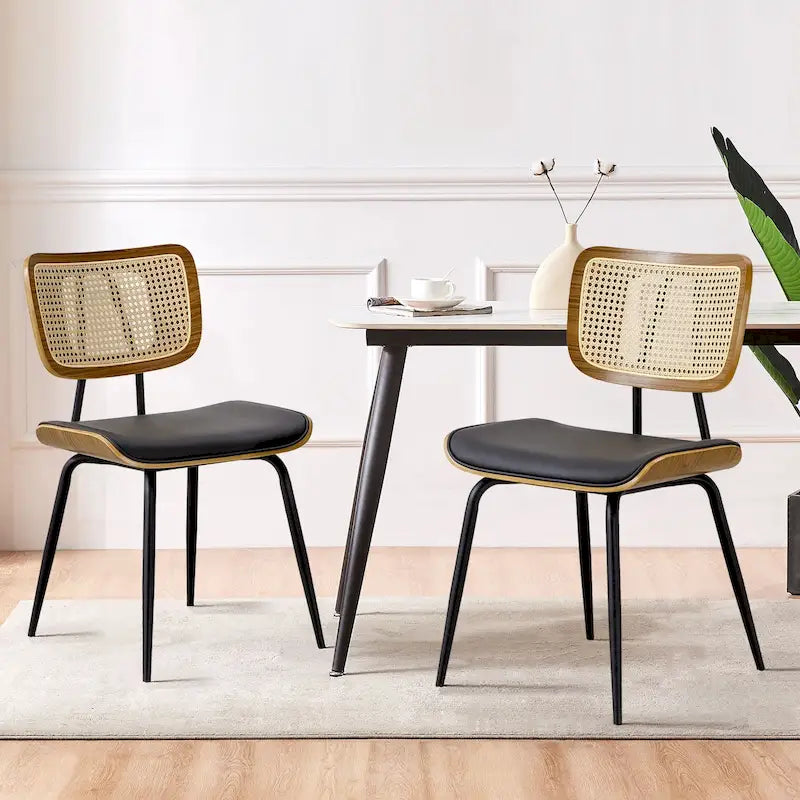 Lot de 2 ou 4 chaises de salle à manger capitonnées en similicuir – 85 H x 44,5 L x 58,5 P cm
