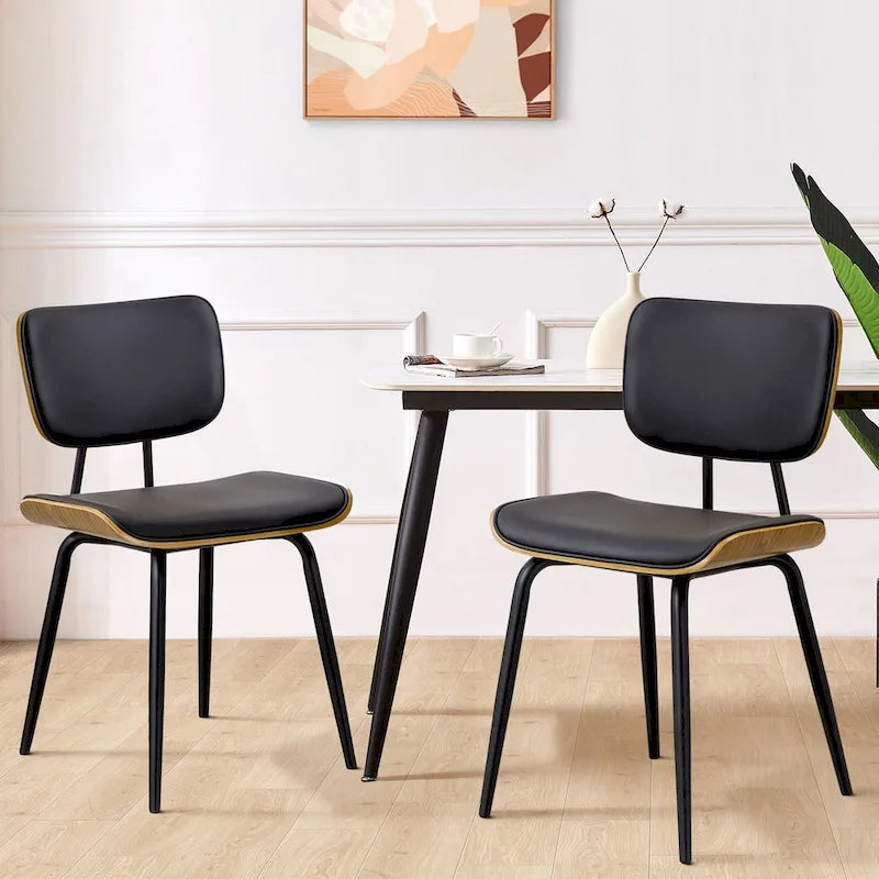 Lot de 2 ou 4 chaises de salle à manger capitonnées en similicuir – 85 H x 44,5 L x 58,5 P cm