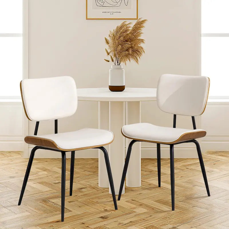 Lot de 2 ou 4 chaises de salle à manger capitonnées en similicuir – 85 H x 44,5 L x 58,5 P cm