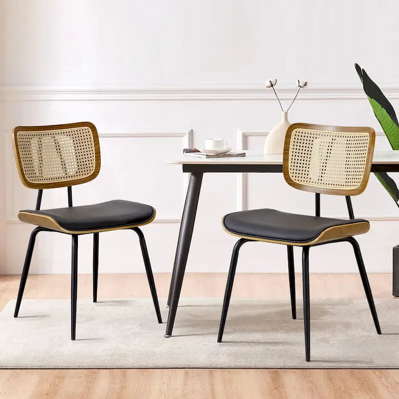 Lot de 2 ou 4 chaises de salle à manger capitonnées en similicuir – 85 H x 44,5 L x 58,5 P cm
