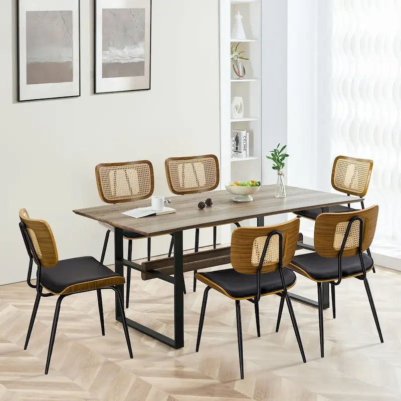 Lot de 2 ou 4 chaises de salle à manger capitonnées en similicuir – 85 H x 44,5 L x 58,5 P cm