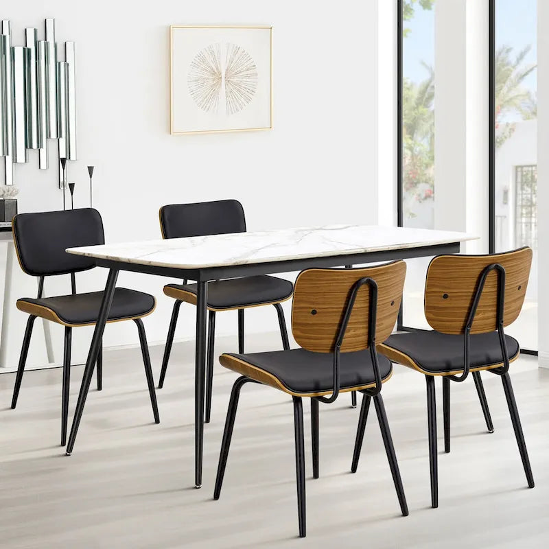 Lot de 2 ou 4 chaises de salle à manger capitonnées en similicuir – 85 H x 44,5 L x 58,5 P cm