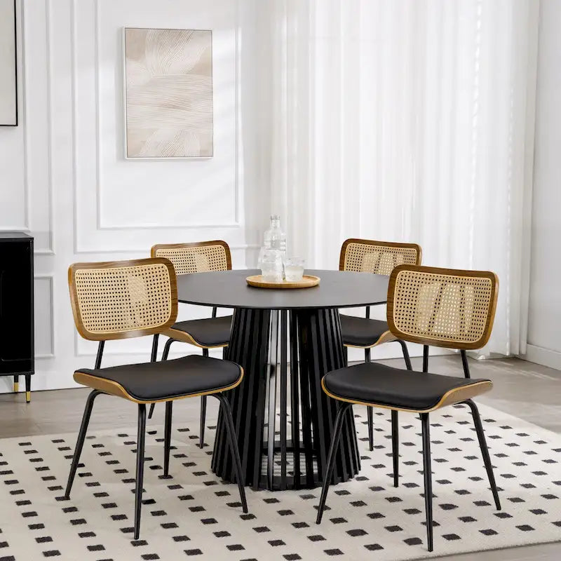 Lot de 2 ou 4 chaises de salle à manger capitonnées en similicuir – 85 H x 44,5 L x 58,5 P cm