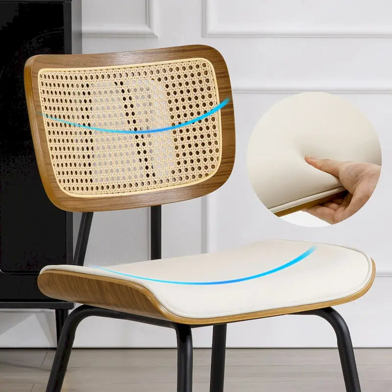 Lot de 2 ou 4 chaises de salle à manger capitonnées en similicuir – 85 H x 44,5 L x 58,5 P cm