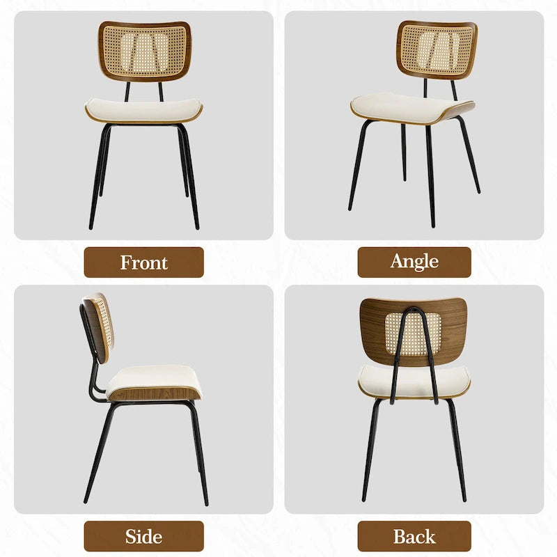 Lot de 2 ou 4 chaises de salle à manger capitonnées en similicuir – 85 H x 44,5 L x 58,5 P cm