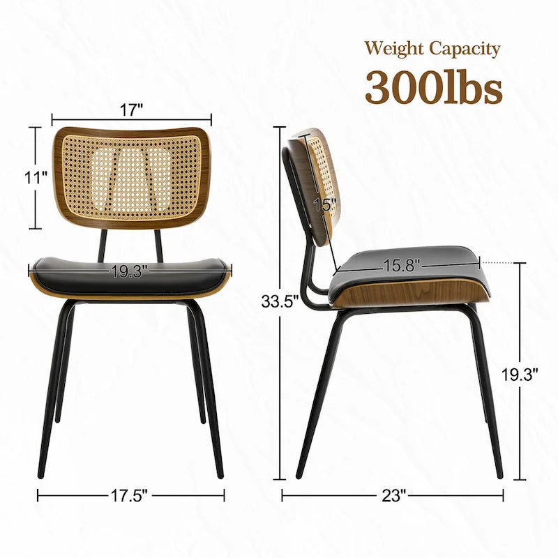 Lot de 2 ou 4 chaises de salle à manger capitonnées en similicuir – 85 H x 44,5 L x 58,5 P cm