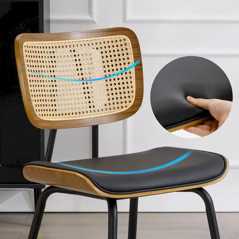 Lot de 2 ou 4 chaises de salle à manger capitonnées en similicuir – 85 H x 44,5 L x 58,5 P cm