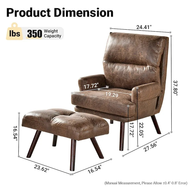 Fauteuil inclinable réglable avec pouf